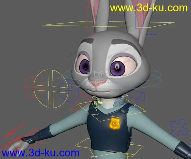 Judy bunny cartoon MAYA character rig模型的图片10