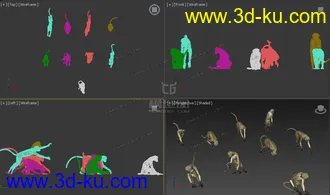 Free 动物调皮猴子 多姿势 绑定骨骼精准蒙皮 by:模型专业户的图片