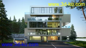 3D打印模型免费一个别墅场景     很写实的图片