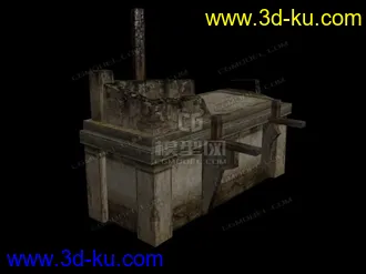 3D打印模型东方古建，低面数配楼，水车，船，帆桥，房子，酒店，城墙，城门，水车等的图片