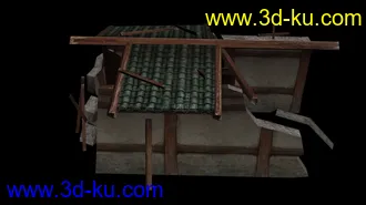 3D打印模型东方古建，低面数配楼，水车，船，帆桥，房子，酒店，城墙，城门，水车等的图片