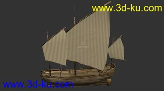 3D打印模型东方古建，低面数配楼，水车，船，帆桥，房子，酒店，城墙，城门，水车等的图片