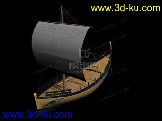 3D打印模型一条外国古代小船的图片