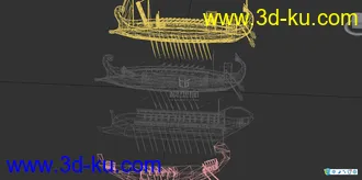 3D打印模型4条战船的图片