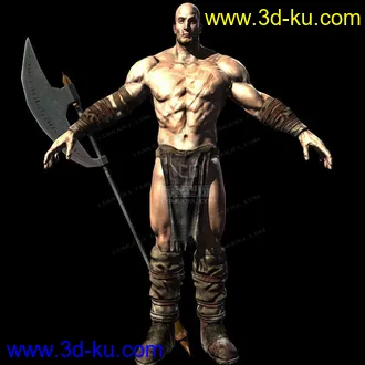 3D打印模型野蛮人，FBX+U3D格式，带全套动画，免费发放的图片