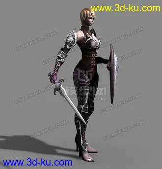 unity3d 游戏人物模型 girlWarrior 女战士 带动作 FBX的图片