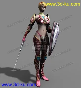 unity3d 游戏人物模型 girlWarrior 女战士 带动作 FBX的图片