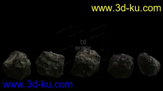 3D打印模型苔藓岩石 石头 石块 真实 岩石的图片