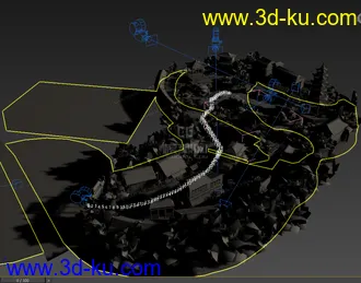 3D打印模型古镇 （包括六角塔，小河，民房，戏台）的图片