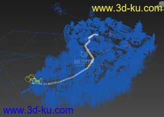 3D打印模型古镇 （包括六角塔，小河，民房，戏台）的图片