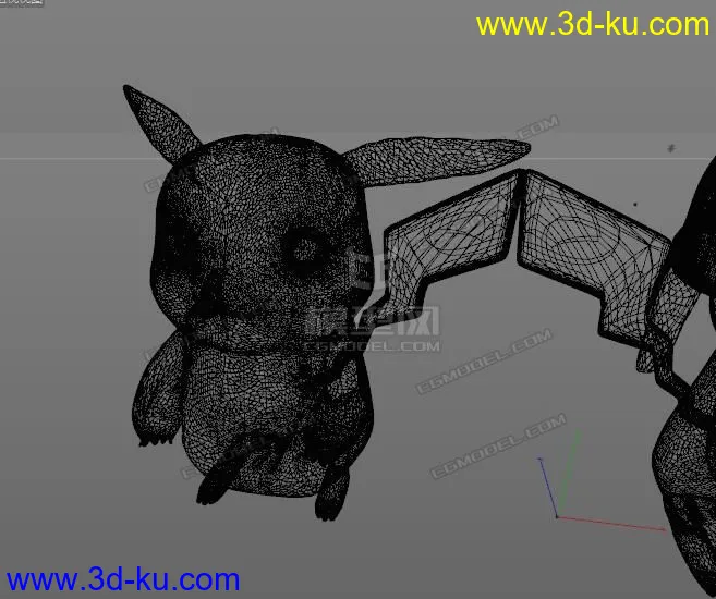 戴帽子的皮卡丘卡通模型max fbx C4D的图片2