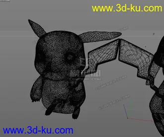 戴帽子的皮卡丘卡通模型max fbx C4D的图片