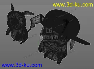 戴帽子的皮卡丘卡通模型max fbx C4D的图片