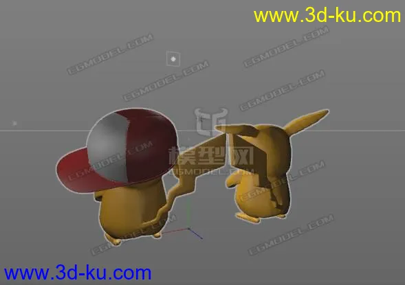 戴帽子的皮卡丘卡通模型max fbx C4D的图片5