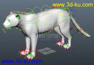 3D打印模型豹子，带绑定的图片