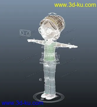 3D打印模型卡通女孩有绑定小女生 凯拉的图片