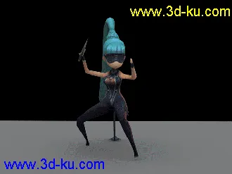 3D打印模型Q版剑灵青狼，第一次做动画，大家看看就好了的图片