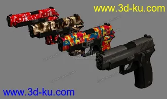 3D打印模型P226手枪 多迷彩 带法线的图片