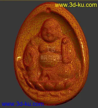 3D打印模型金佛 弥勒佛 挂件的图片