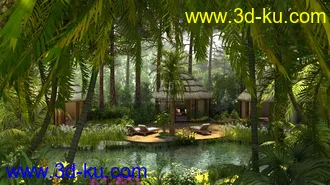 3D打印模型室外度假休闲SPA的图片