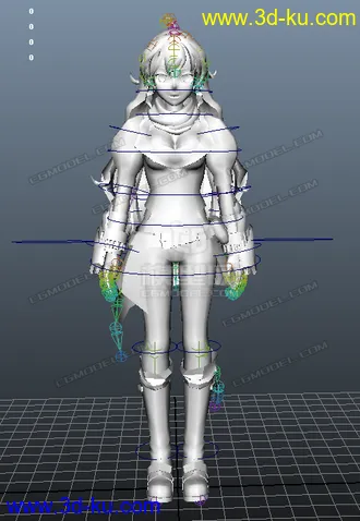 3D打印模型一个小女孩  绑定  跑动画的图片