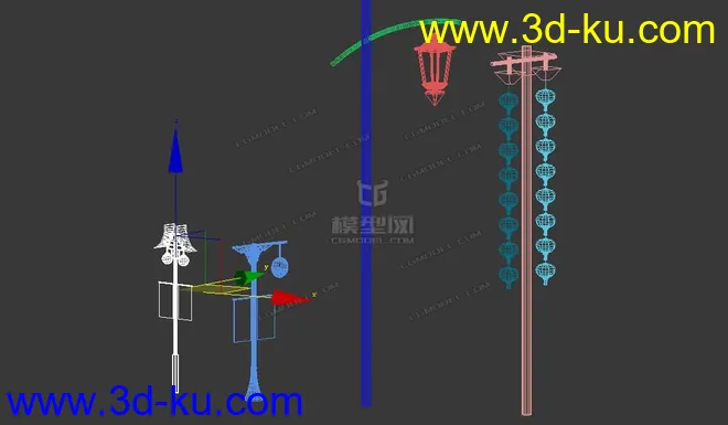 古建路灯 免费模型的图片2