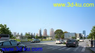 3D打印模型psd人视分层-商业 建筑 马路 落叶素材的图片