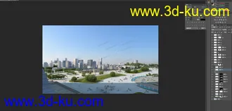 3D打印模型psd鸟瞰分层-树木 广场 马路  配楼 人素材的图片
