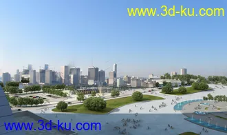 3D打印模型psd鸟瞰分层-树木 广场 马路  配楼 人素材的图片