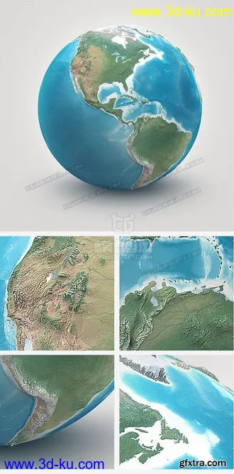 3D打印模型超高品质地球的图片