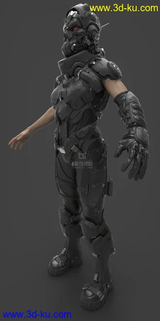 3D打印模型科幻女的图片