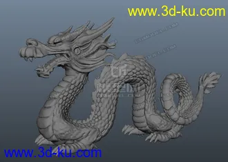 龙3D打印模型百万面，写实龙雕塑的图片