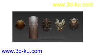 3D打印模型新年快乐，一组盾牌的图片