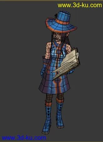 3D打印模型魔法师 低模 女人 戴帽子的图片