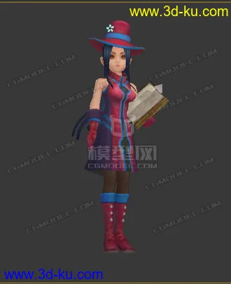 3D打印模型魔法师 低模 女人 戴帽子的图片