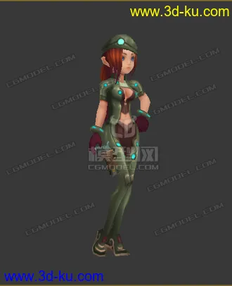 3D打印模型魔法师 低模 女人 戴帽子的图片