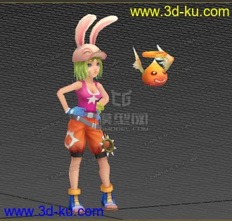 3D打印模型女人 兔子 低模的图片