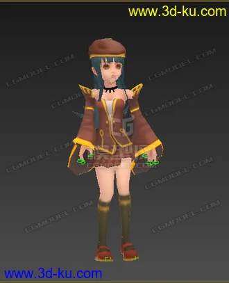 3D打印模型女人 低模 卡通的图片