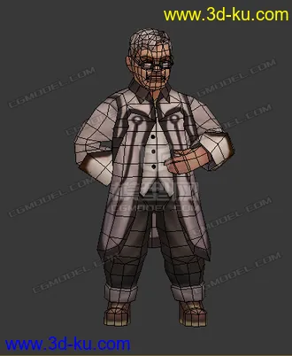 3D打印模型男人 低模 卡通的图片