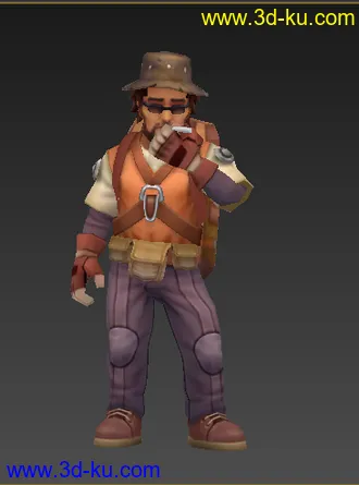 3D打印模型男人 低模 卡通 旅行家的图片