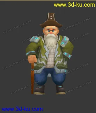 3D打印模型老男人 低模 卡通的图片
