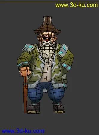 3D打印模型老男人 低模 卡通的图片