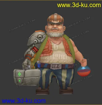 3D打印模型老男人 低模 卡通的图片