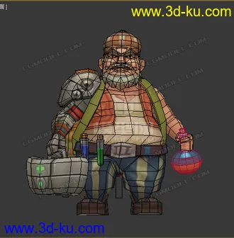 3D打印模型老男人 低模 卡通的图片