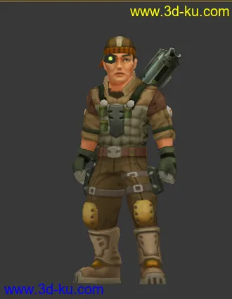 3D打印模型老男人 低模 卡通   雇佣兵的图片