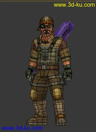 3D打印模型老男人 低模 卡通   雇佣兵的图片