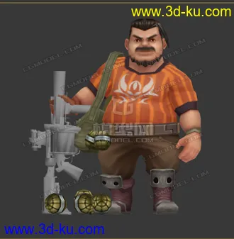 3D打印模型老男人 低模 卡通   雇佣兵的图片