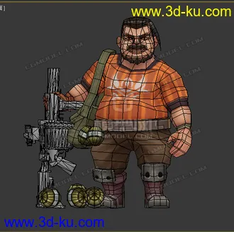 3D打印模型老男人 低模 卡通   雇佣兵的图片