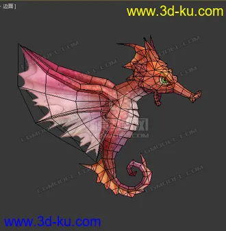 3D打印模型低模 卡通  海马的图片