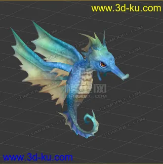 3D打印模型低模 卡通  海马的图片